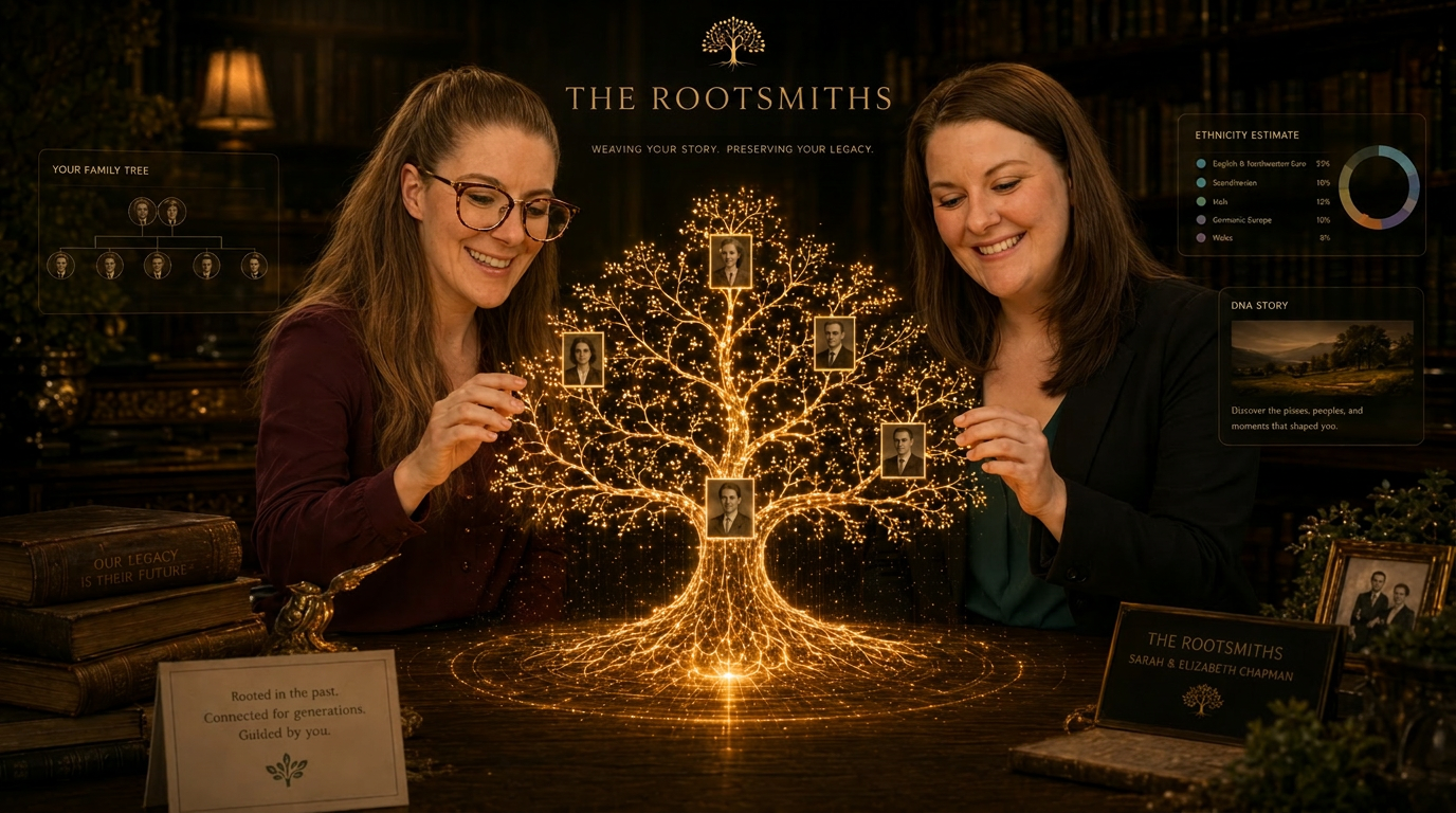 The Rootsmiths at work — weaving your story, preserving your legacy.